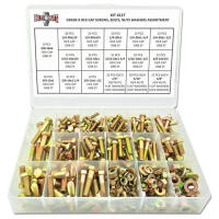 Inch Grade 8 Hex Cap Screws, Hex Nuts, Flat & Lock Washers - 380 PCS